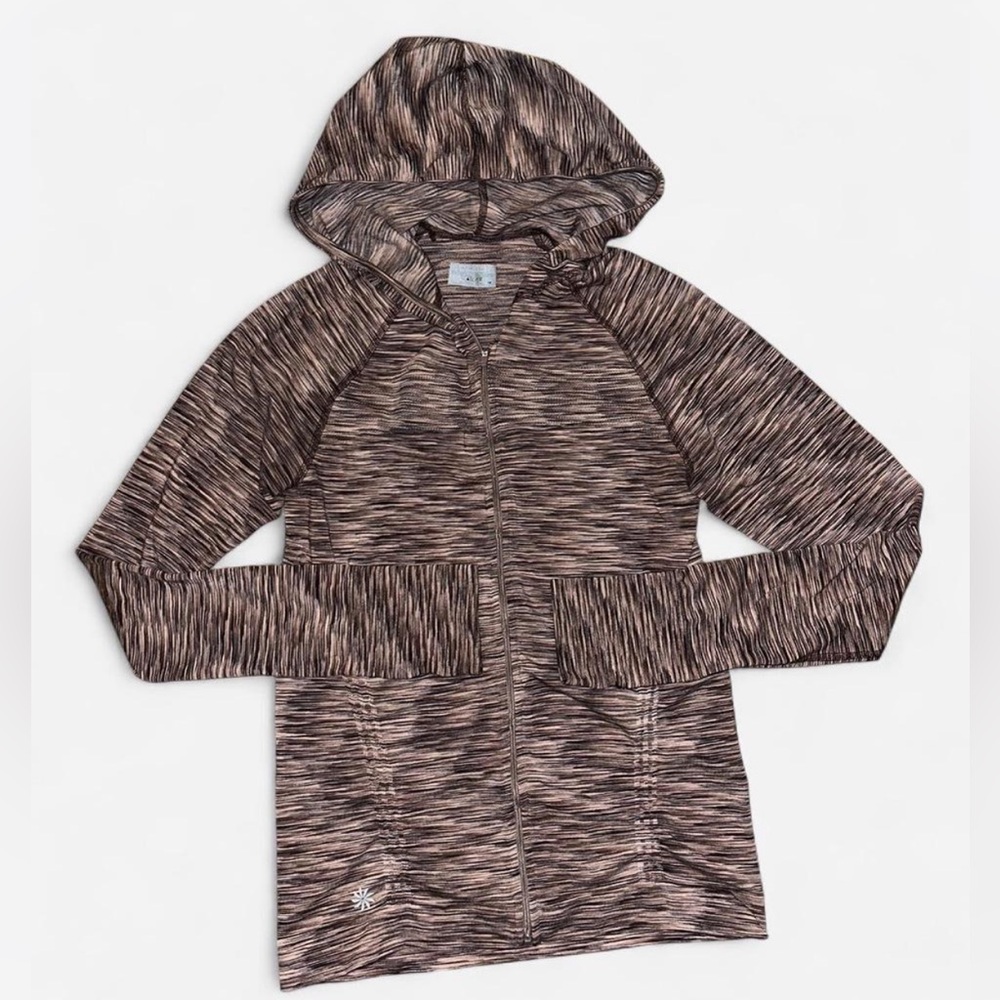 Athleta Brown Spacedye Seamless Full Zip Hooded Jacket size M